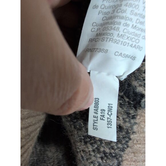 J Crew Leopard Sweater Womens Size Medium Beige Merino Wool Blend Crew Neck - Picture 10 of 10